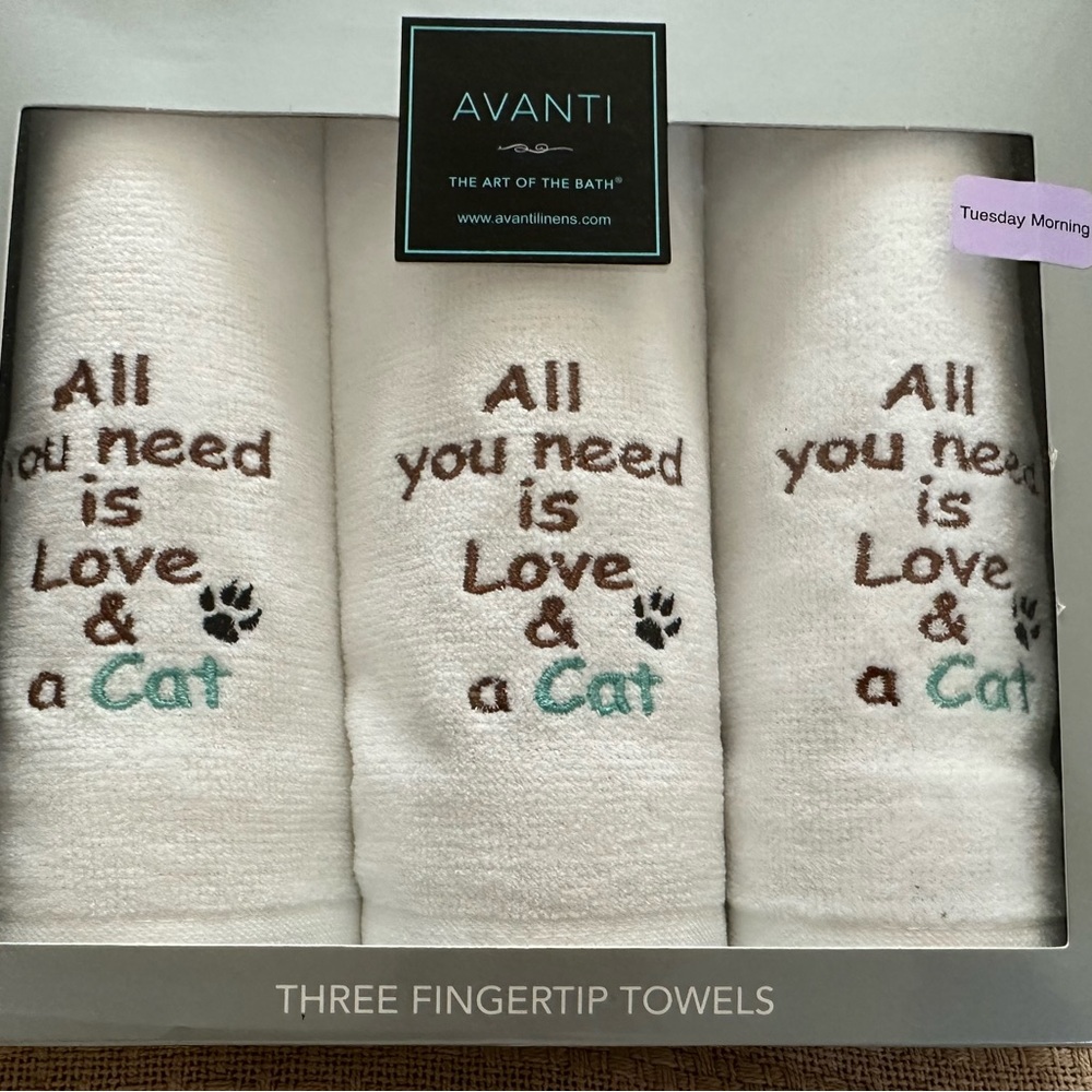 Avanti Cat Lover Fingertip Towels Set